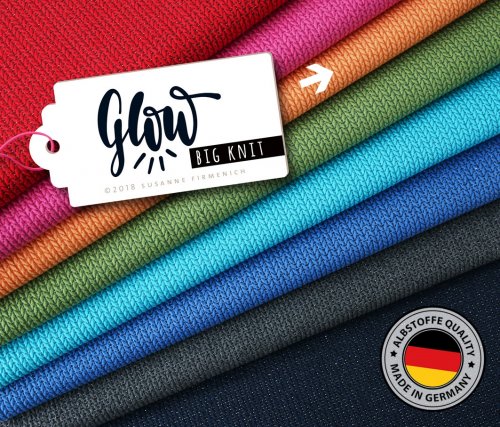 B-WARE !!! - Bio Jacquard Jersey - Big Knit - melone/nepal - Glow Kollektion - Hamburger Liebe - Albstoffe